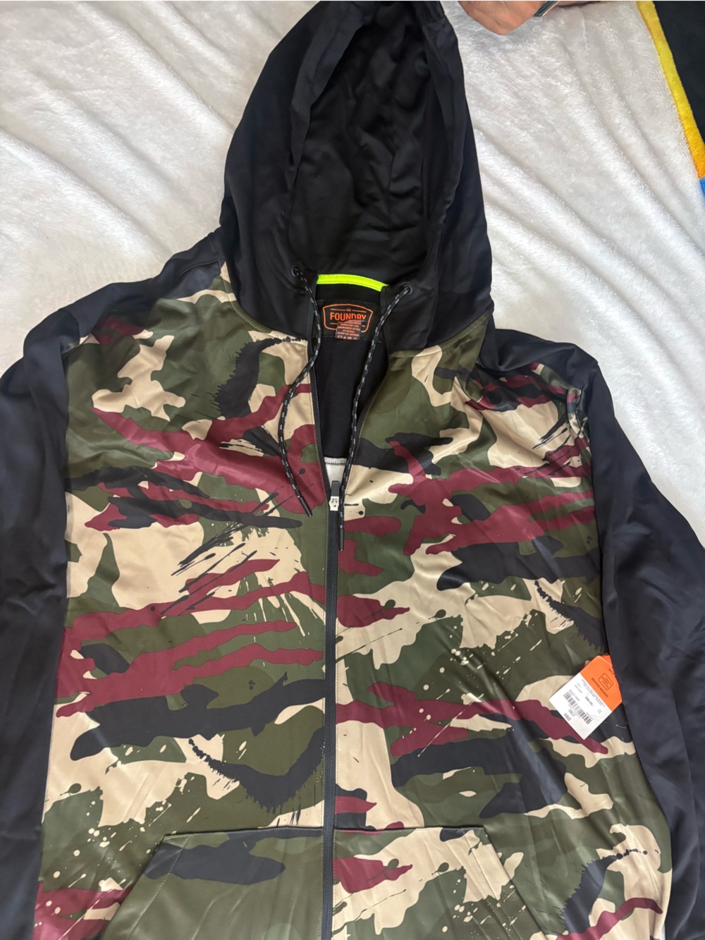 Superdry Camo Hooded Windbreaker in Olive, Black & Burgundy